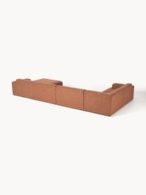 Divano ampio angolare XL Melva, Rivestimento: 100% poliestere Con 115.0, Struttura: legno massiccio di pino e, Piedini: plastica Questo prodotto , Tessuto terracotta, Larg. 458 x Prof. 220 cm, chaise-longue a destra