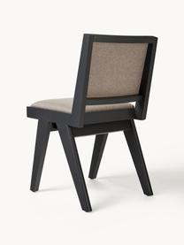 Silla de madera Sissi, Tapizado: 100% poliéster Alta resis, Estructura: madera de roble maciza, Asiento: contrachapado de madera d, Tejido greige, negro, An 46 x F 56 cm