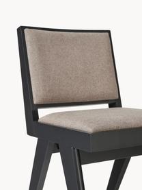 Dřevěná polstrovaná židle Sissi, Greige, černá, Š 46 cm, H 56 cm