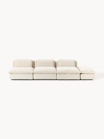 Modulares XL-Sofa Felix (3-Sitzer) mit Hocker, Bezug: 100 % Polyester Der strap, Gestell: Massives Kiefern- und Fic, Webstoff Hellbeige, B 360 x T 140 cm