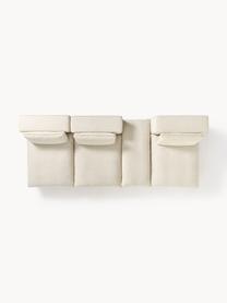 Modulares XL-Sofa Felix (3-Sitzer) mit Hocker, Bezug: 100 % Polyester Der strap, Gestell: Massives Kiefern- und Fic, Webstoff Hellbeige, B 360 x T 140 cm