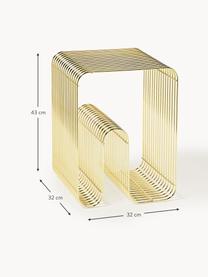 Odkladací stolík Curve, Lakovaný kov, Odtiene zlatej, Š 32 x V 43 cm