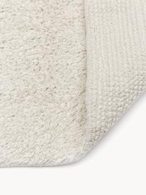 Tapis de couloir en coton à franges, tufté main Daya, Blanc crème, larg. 80 x long. 250 cm