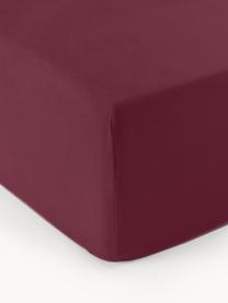 Flanelová elastická plachta na kontinentálnu posteľ Biba, Vínovočervená, Š 200 x D 200 cm, V 35 cm