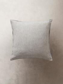 Housse de coussin 50x50 pur lin Alina, 100 % pur lin, Gris, blanc cassé, larg. 50 x long. 50 cm