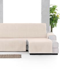 Copertura divano angolare Levante, 65% cotone, 35% poliestere, Beige, Larg. 150 x Lung. 240 cm, chaise-longue a destra