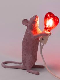 Lampa stołowa Mouse Love, Blady różowy, czerwony, S 6 x W 15 cm