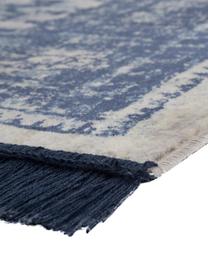 Tapis vintage bleu beige Marvel, Bleu, tons beiges