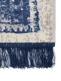 Tapis vintage bleu beige Marvel, Bleu, tons beiges