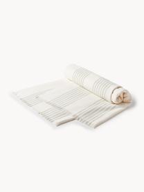 Telo fouta con frange Aren, Verde chiaro, bianco latte, Larg. 100 x Lung. 180 cm