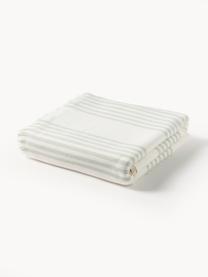 Fouta s třásněmi Aren, Světle zelená, tlumeně bílá, Š 100 cm, D 180 cm