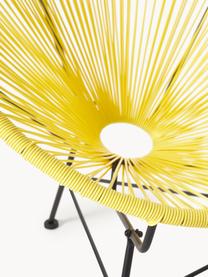 Poltroncina con intreccio in plastica Bahia, Seduta: plastica, Struttura: metallo verniciato a polv, Giallo limone, Larg. 81 x Prof. 73 cm