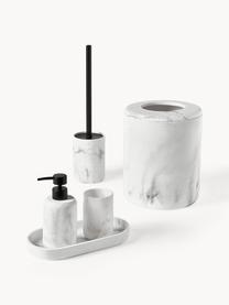 Scopino per WC effetto marmo Kelsie, Bianco effetto marmo, Ø 10 x Alt. 41 cm