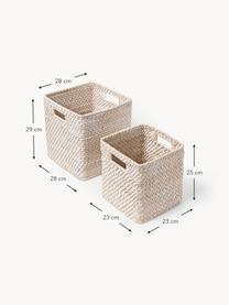 Paniers de rangement Lurdes, 2 élém., Rotin, Beige clair, Lot de différentes tailles