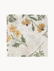 Stoffservietten Louise aus Leinen, 4 Stück, 100 % Leinen, Off White, Grün, Blumen-Motiv, B 40 x L 40 cm