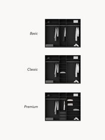 Armoire modulaire à portes battantes Simone, larg. 250 cm, plusieurs variantes, Aspect bois de noyer, noir, Classic Interior, larg. 250 x haut. 236 cm