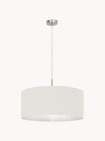 Hanglamp Parry, Lampenkap: textiel, Fitting: vernikkeld metaal, Wit, Ø 53 x H 23 cm