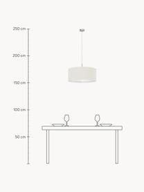 Hanglamp Parry, Lampenkap: textiel, Fitting: vernikkeld metaal, Wit, Ø 53 x H 23 cm