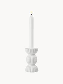 Candelabro de porcelana con relieves Tura, Porcelana, Blanco, Ø 8 x Al 13 cm