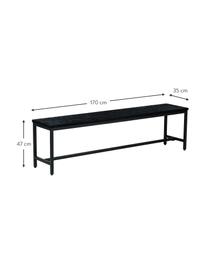 Banc en bois de manguier massif Raw, Noir, larg. 170 x haut. 47 cm