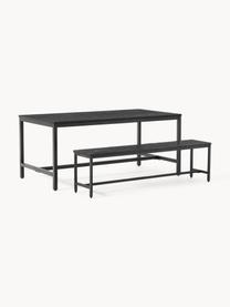 Banco de madera de mango Raw, Asiento: madera de mango maciza ce, Estructura: metal con pintura en polv, Negro, An 170 x Al 47 cm