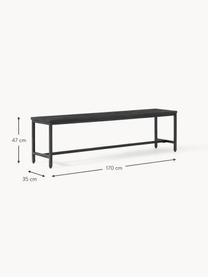 Sitzbank Raw aus Mangoholz, Sitzfläche: Massives Mangoholz, gebür, Gestell: Metall, pulverbeschichtet, Schwarz, B 170 x H 47 cm