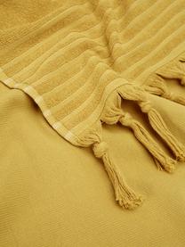 Fouta con flecos Freddy, Reverso: afelpado, Amarillo, An 100 x L 180 cm