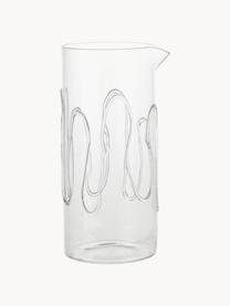 Mundgeblasene Karaffe Doodle mit Strukturmuster, 1.2 L, Glas, Transparent, 1.2 L