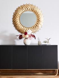 Runder Wandspiegel Petal mit goldenem Metallrahmen, Rahmen: Metall, beschichtet, Spiegelfläche: Spiegelglas, Goldfarben, Ø 95 x T 4 cm