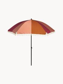 Parasol Streiff met franjes, Frame: gecoat aluminium, Roze, bruin, oranje, Ø 220 x H 238 cm