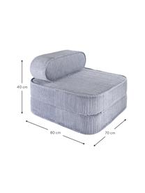 Fotel rozkładany ze sztruksu dla dzieci Sugar, Tapicerka: sztruks (100% poliester) , Szaroniebieski sztruks, S 70 x W 40 cm