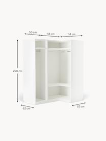 Modularer Eck-Kleiderschrank Simone, 165 cm Breite, mehrere Varianten, Korpus: Spanplatte, melaminbeschi, Holz, Beige, Basic Interior, B 165 x H 200 cm, mit Eckmodul