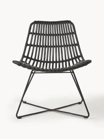 Polyrattan-Loungesessel Costa, Sitzfläche: Polyethylen-Geflecht, Gestell: Metall, pulverbeschichtet, Schwarz, B 64 x T 64 cm