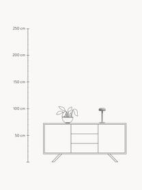 Kleine mobile LED-Tischlampe Emendo, dimmbar, Aluminium, Stahl, beschichtet, Hellgrau, Ø 13 x H 29 cm