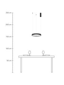Dimmbare LED-Pendelleuchte Preston, Lampenschirm: Aluminium, beschichtet, Baldachin: Aluminium, beschichtet, Schwarz, Ø 40 cm