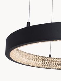 Dimbare LED hanglamp Preston, Lampenkap: gecoat aluminium, Diffuser: acryl, Zwart, Ø 40 cm