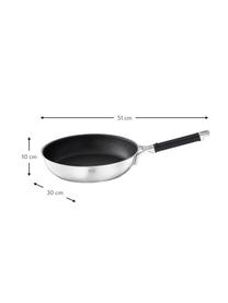 RVS braadpan Silence Pro met antiaanbaklaag, Ø 30 cm, Edelstaal 18/10, Zilverkleurig, zwart, Ø 28 x H 10 cm