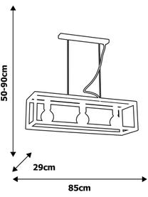 Lampada a sospensione nera Cage, Baldacchino: metallo rivestito, Nero, Larg. 85 x Alt. 90 cm