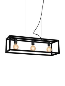 Lampada a sospensione nera Cage, Baldacchino: metallo rivestito, Nero, Larg. 85 x Alt. 90 cm