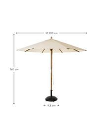 Ronde parasol Capri, Ø 300 cm, Gebroken wit, Ø 300 x H 265 cm