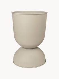 Cache-pot Hourglass, haut. 43 cm, Fer, enduit, Beige clair, mat, Ø 30 x haut. 43 cm