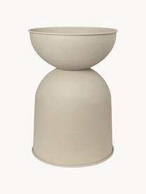 Obal na květináč Hourglass, V 43 cm, Potažený kov, Světle béžová, matná, Ø 30 cm, V 43 cm