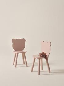 Set van 2 houten kinderstoelen Beary in roze, Grenenhout, MDF, Roze, B 30 x H 58 cm