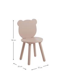 Chaise rose en bois pour enfant Beary, 2 pièces, Bois de pin, MDF (panneau en fibres de bois à densité moyenne), laqué, Rose, larg. 30 x haut. 58 cm