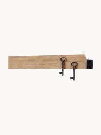 Colgador magnético Flex, Barra: madera de roble, Anclaje: acero recubierto, Madera clara, negro, An 40 x Al 6 cm