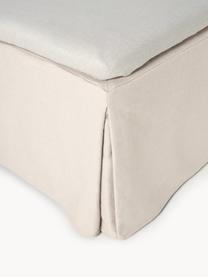 Premium boxspringbed Violet, Matras: 5-zones pocketvering, Poten: massief gelakt berkenhout, Geweven stof lichtbeige, B 180 x L 200 cm, hardheidsgraad H3