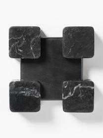 Ozdobný podnos z mramoru Knud, Mramor, Mramorovaná čierna, Š 16 x V 16 cm