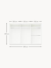 Modularer Schwebetürenschrank Leon, 300 cm Breite, mehrere Varianten, Korpus: Spanplatte, melaminbeschi, Weiss, Basic Interior, B 300 x H 200 cm