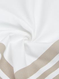 Kissenhülle Zahra in Taupe/Weiß mit grafischem Muster, 100% Baumwolle, Weiß, Beige, B 45 x L 45 cm