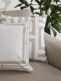 Housse de coussin 45x45 blanc beige Zahra, 100 % coton, Blanc, beige, larg. 45 x long. 45 cm